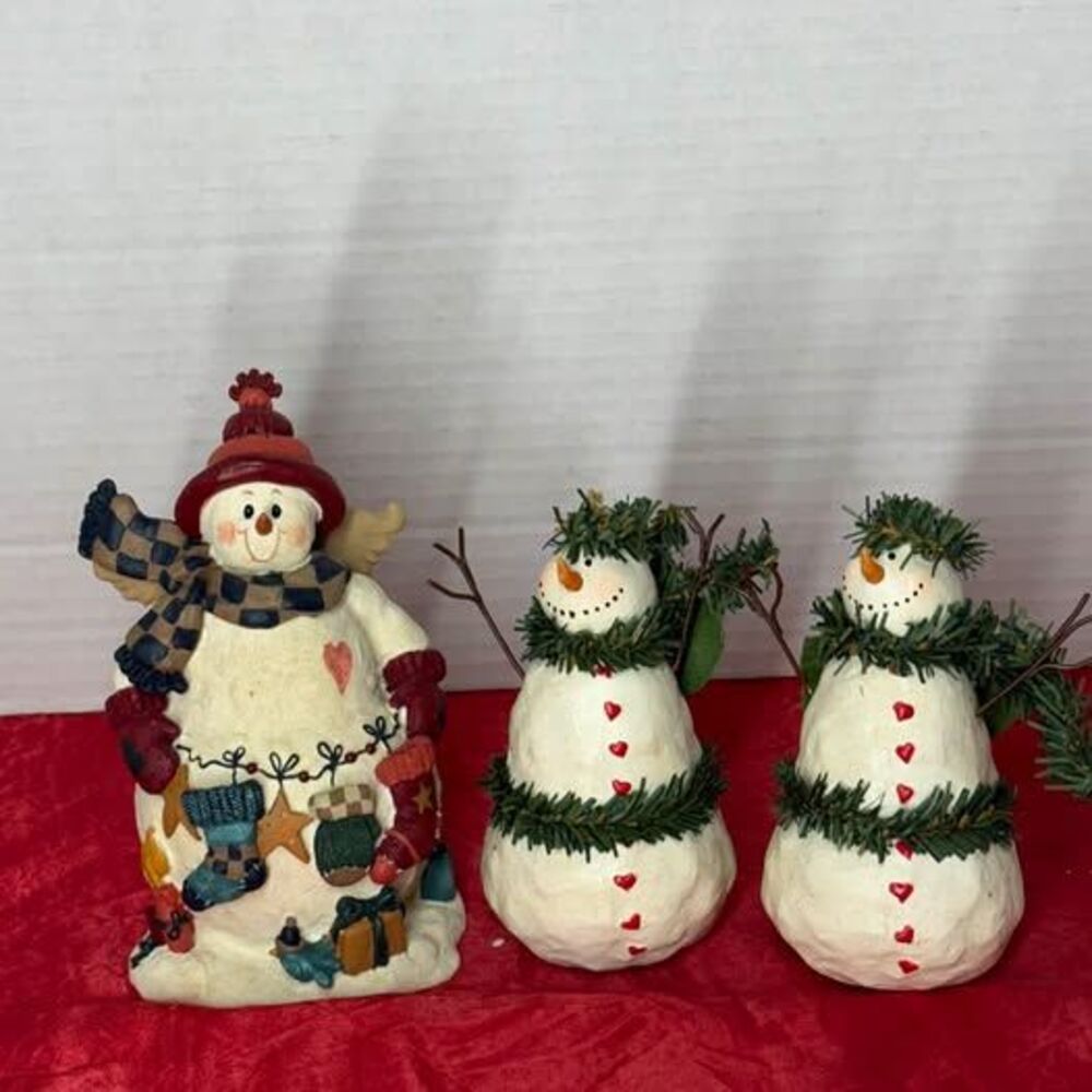 Christmas Snowman Figurines - Set of 3